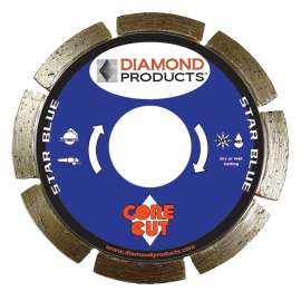 DIAMOND PRODUCTS Star Blue 74951 Saw Blade, 4-1/2 in Dia, 7/8 in Arbor