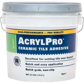 CUSTOM ARL40003 Ceramic Tile Adhesive, White, 3.5 gal Pail