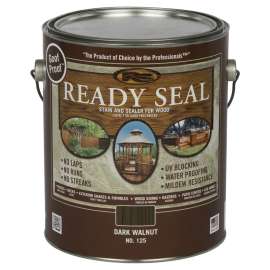 Ready Seal 125 Stain and Sealer, Dark Walnut, 1 gal, Can