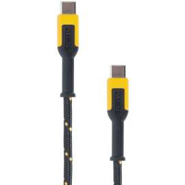 DeWALT 131 1354 DW2 Charger Cable, USB, USB-C, Kevlar Fiber Sheath, Black/Yellow Sheath, 6 ft L