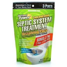 Instant Power 1852 Septic System Treatment, Powder, Light Brown, Characteristic, Weak, 2 oz Pack