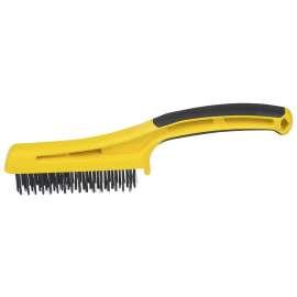 HYDE 46802 Wire Brush, 4-3/4 in L Brush, 3/4 in W Brush, Carbon Steel Bristle, Black Bristle, Shoe Handle