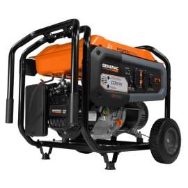 GENERAC GP 7680 Portable Generator, 54.2/27.1 A, 120/240 V, Oil, 6.9 gal Tank, 10.5 hr Run Time, Recoil Start
