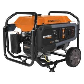 Generac GP Series 7677 Portable Generator, 30 A, 120 V, Oil, 3.7 gal Tank, 10.5 hr Run Time, Recoil Start