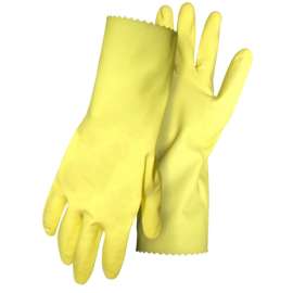 BOSS 958JXL Gloves, XL, 12 in L, Latex, Yellow