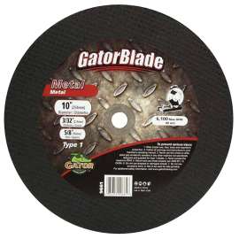 Gator 9661 Cut-Off Wheel, 10 in Dia, 3/32 in Thick, 5/8 in Arbor, Aluminum Oxide Abrasive