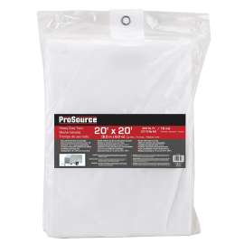 ProSource TW2020 Tarp, 20 ft L, 20 ft W, 10 mil Thick, Plastic, White