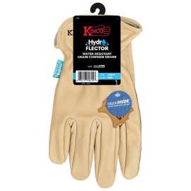 HYDROFLECTOR 398P-XL Driver Gloves, Men's, XL, Keystone Thumb, Easy-On Cuff, Cowhide Leather, Tan