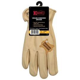 Kinco 98-M Driver's Gloves, Men's, M, Keystone Thumb, Shirred Elastic Cuff, Cowhide Leather, Tan