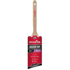 WOOSTER SILVER TIP 5228-2 1/2 Paint Brush, 2/1/2 in W, Semi-Oval Brush, Polyester Bristle, Sash Handle