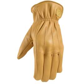 Wells Lamont ComfortHyde 984-XL Slip-On Work Gloves, Men's, XL, 10 to 10-1/2 in L, Deer Skin Leather, Gold/Yellow