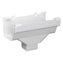 Amerimax M0706 Gutter End Outlet, Vinyl, White