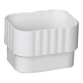 Amerimax M0723 Downspout Connector, Vinyl, White