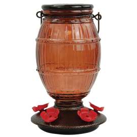 Perky-Pet 9106-2 Bird Feeder, 36 oz, Nectar, 5-Port/Perch, Glass, 8-3/4 in H
