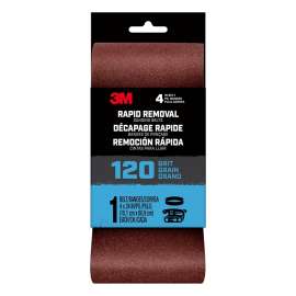 3M 27394 Sanding Belt, 3 in W, 24 in L, 120 Grit, Aluminum Oxide Abrasive
