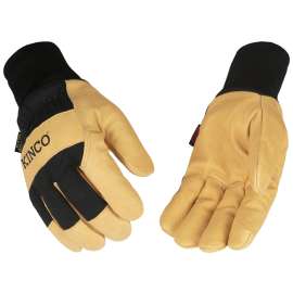 Heatkeep 1928 KW-L Gloves, Men's, L, Angled Wing Thumb, Elastic Knit Wrist Cuff, Blue/Golden/Yellow