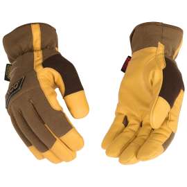 KincoPro 2014HK-L Driver Gloves, Men's, L, Easy-On, Shirred Elastic Wrist Cuff, TPR Back, Brown