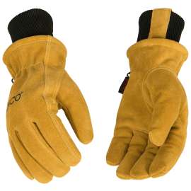 HYDROFLECTOR 350HKP-XL Driver Gloves, Men's, XL, Keystone Thumb, Knit Wrist Cuff, Cowhide Leather, Gold
