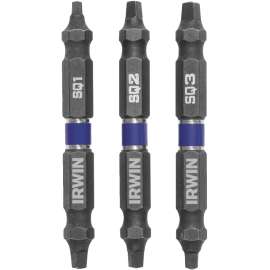 IRWIN IWAF32DESQMIX3 Impact Bit Set, 3-Piece, Double-Ended, Steel