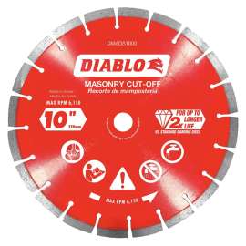 Diablo DMADS1000 Saw Blade, 10 in Dia, Segmented Rim