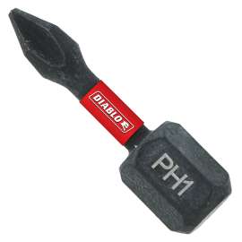 Diablo DPH11P5 Screwdriver Insert Bit, #1 Drive, Phillips Drive, 1 in L