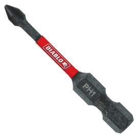 Diablo DPH12P1 Screwdriver Insert Bit, #1 Drive, Phillips Drive, 2 in L