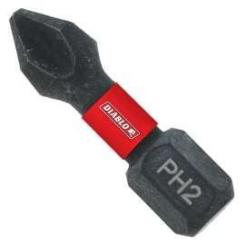 Diablo DPH21P25 Screwdriver Insert Bit, #2 Drive, Phillips Drive, 1 in L