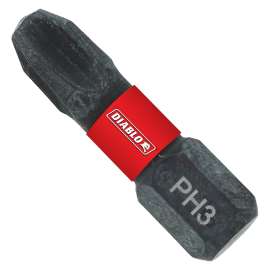 Diablo DPH31P5 Screwdriver Insert Bit, #3 Drive, Phillips Drive, 1 in L
