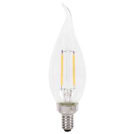 Sylvania 40854 Natural LED Bulb, Decorative, B10 Bent Tip Lamp, 25 W Equivalent, E12 Lamp Base, Dimmable, Clear