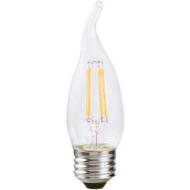 Sylvania 40756 Natural LED Bulb, Decorative, B10 Bent Tip Lamp, 40 W Equivalent, E26 Lamp Base, Dimmable, Clear