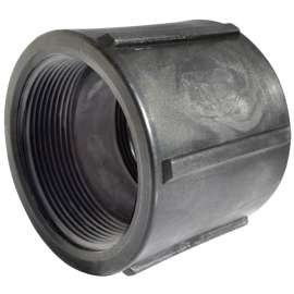 GREEN LEAF CPLG200 Heavy-Duty Pipe Coupling, 2 in, FNPT, Polypropylene, Black, SCH 80 Schedule, 150 psi Pressure