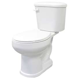 CATO J0052011120 Toilet, Round Bowl, 1.28 gpf Flush, 15 in H Rim, White