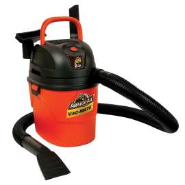 ARMOR ALL Vac-Mate AA155 Wet and Dry Vacuum, 1.5 gal Vacuum, 42 cfm Air, Foam Wet, Reusable Cloth Filter, 55 W