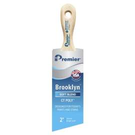 Premier Brooklyn 17306 Paint Brush, 2 in W, Short Sash Brush, 2-3/4 in L Bristle, Polyester Bristle