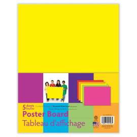 UCreate Neon Poster Board, 5 Assorted Colors, 11" x 14", 5 Sheets