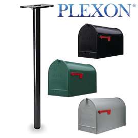 43 in. Powder Coated Black Galvanized Steel Mailbox Post