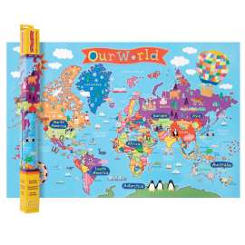 Kid's Map, World, 24" x 36"
