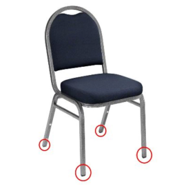 NPS - Black Plastic Floor Glides for 9200 & 9300 Stacking Chairs (Pack of 50)