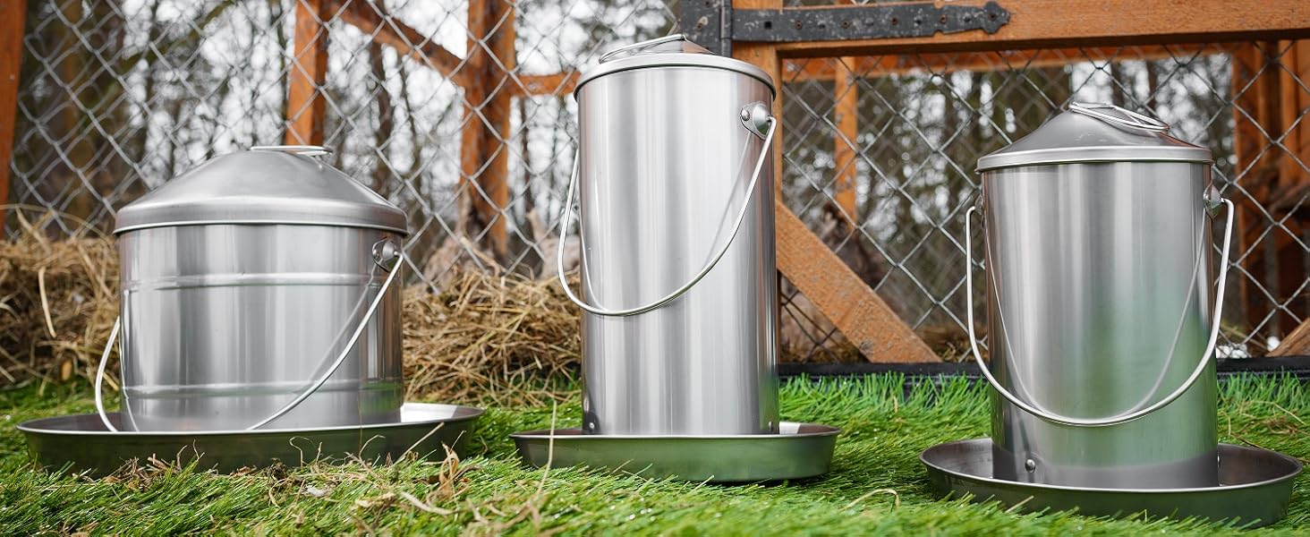 Plexon Stainless Steel Hanging Chicken Feeders